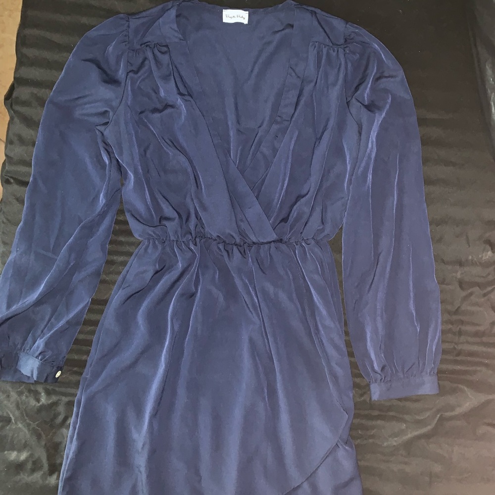 Silk Navy blue dress